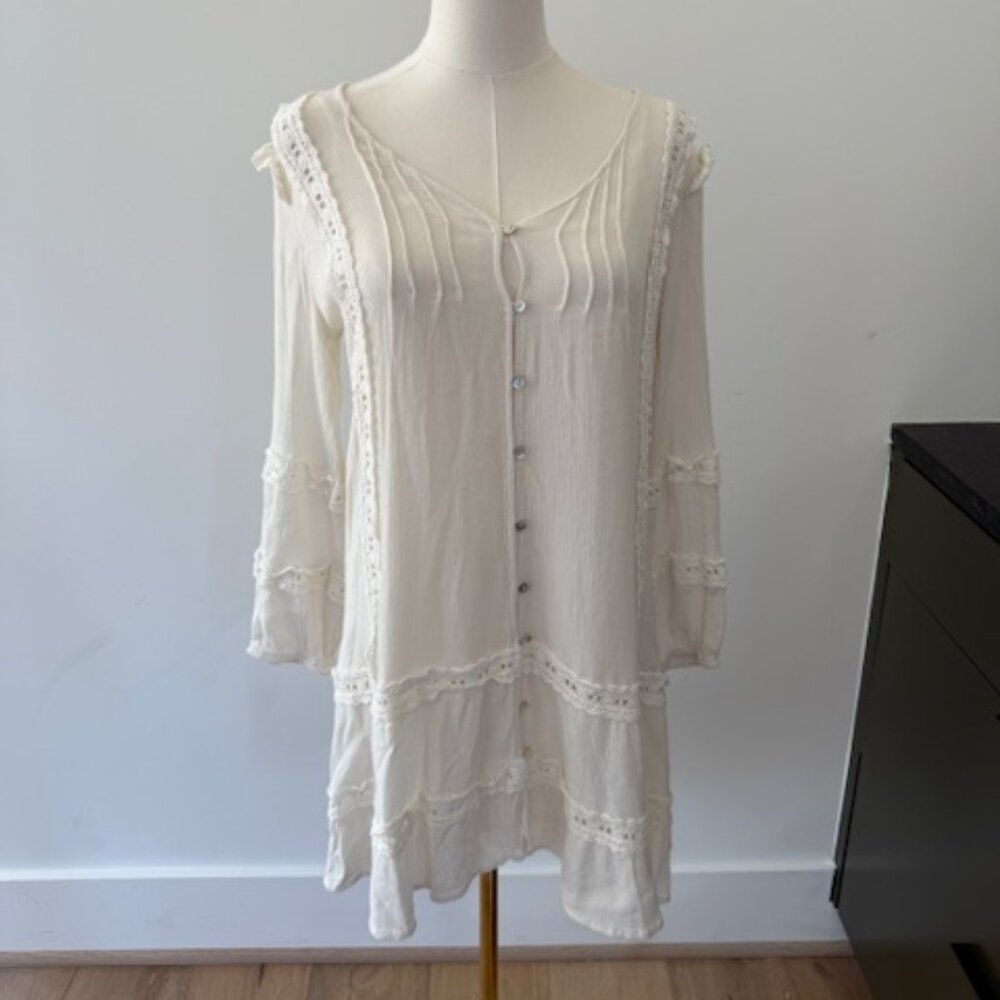 White Dress with a Nude Tank-Top attachments